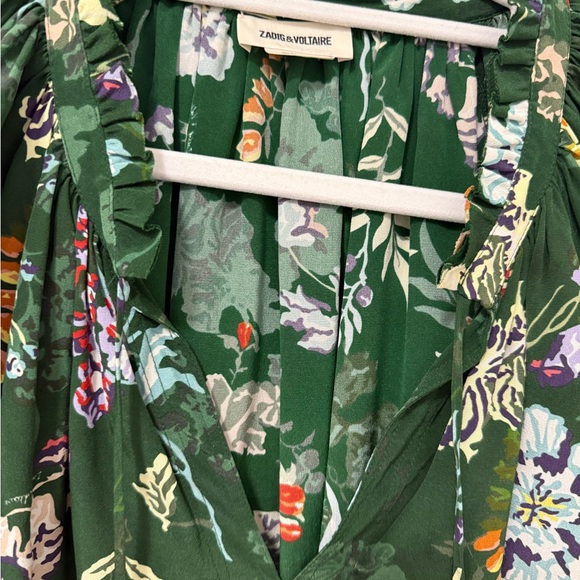 Zadig & Voltaire Theresa Floral-Printed Silk Tunic Size Small - Picture 5 of 5